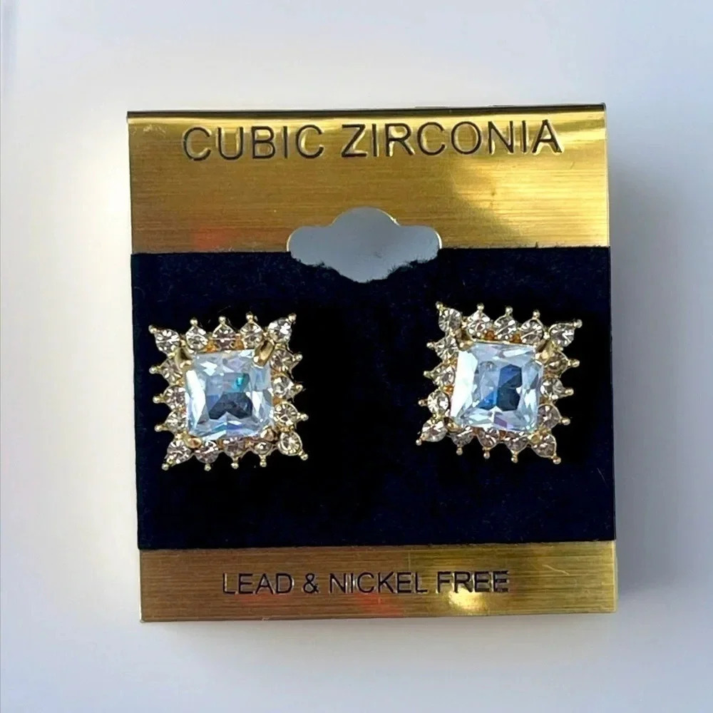 Cubic Zirconia Lead And Nickel Free earrings for women Gold And Silver With Gems